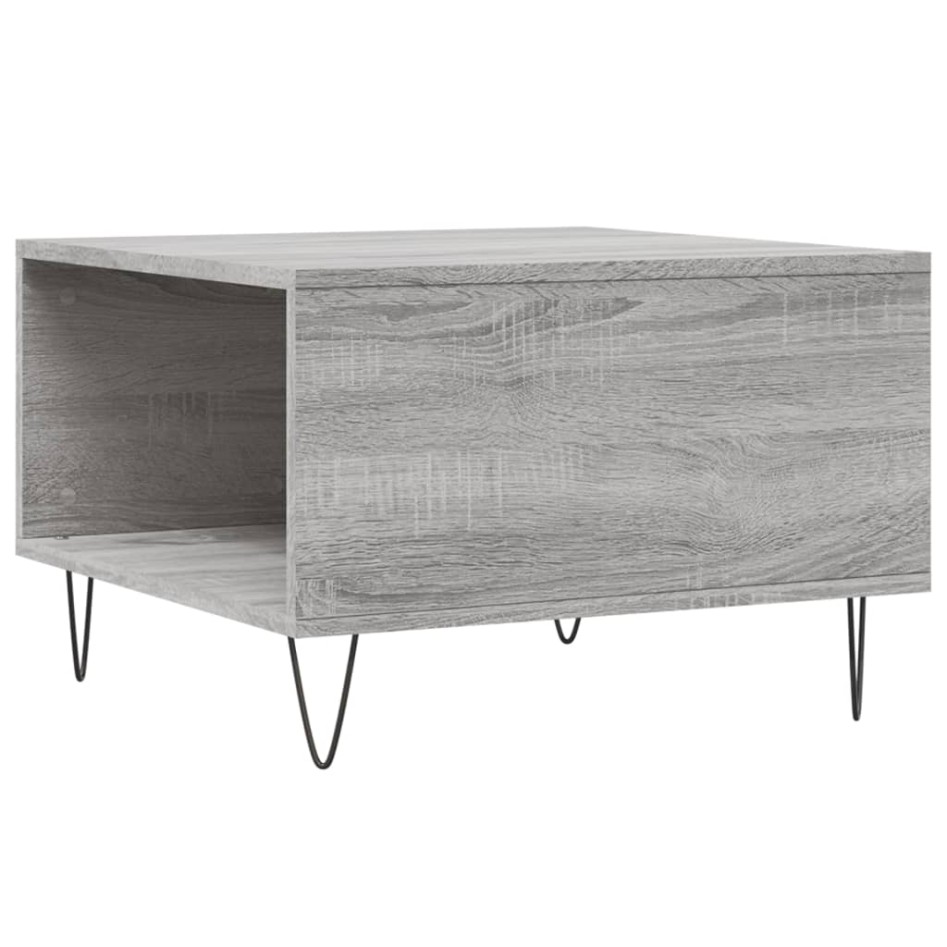Mesa de centro madera contrachapada gris Sonoma 55x55x36,5