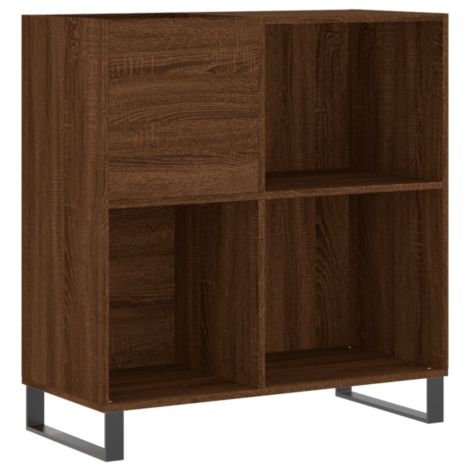 Mueble discos madera contrachapada roble marrón 84,5x38x89