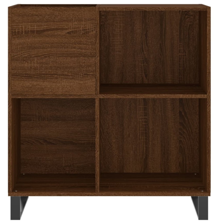 Mueble discos madera contrachapada roble marrón 84,5x38x89