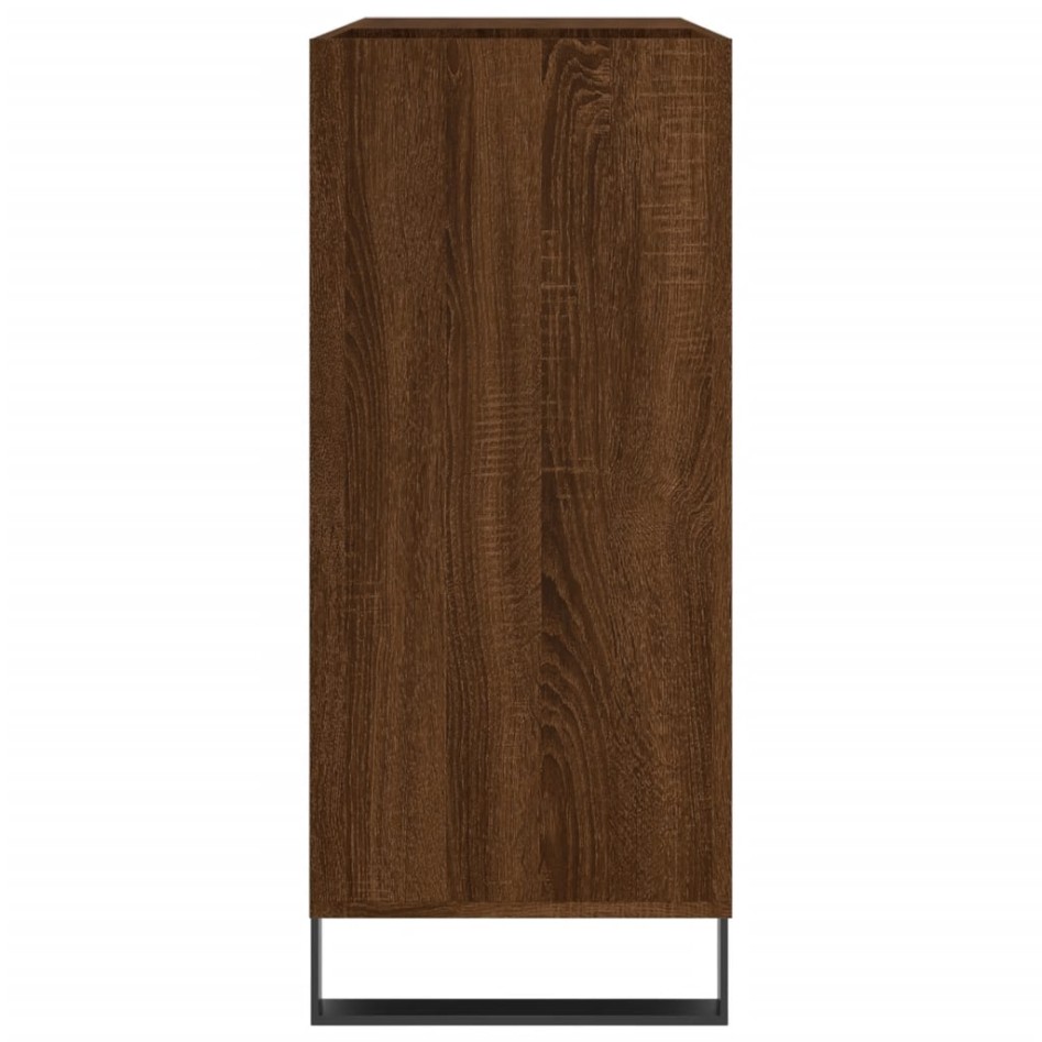 Mueble discos madera contrachapada roble marrón 84,5x38x89