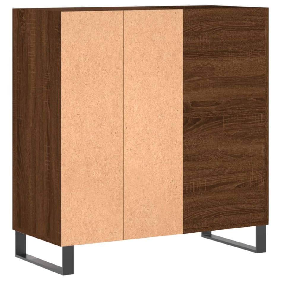 Mueble discos madera contrachapada roble marrón 84,5x38x89