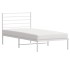 Estructura cama sin colchón con cabecero metal blanco
