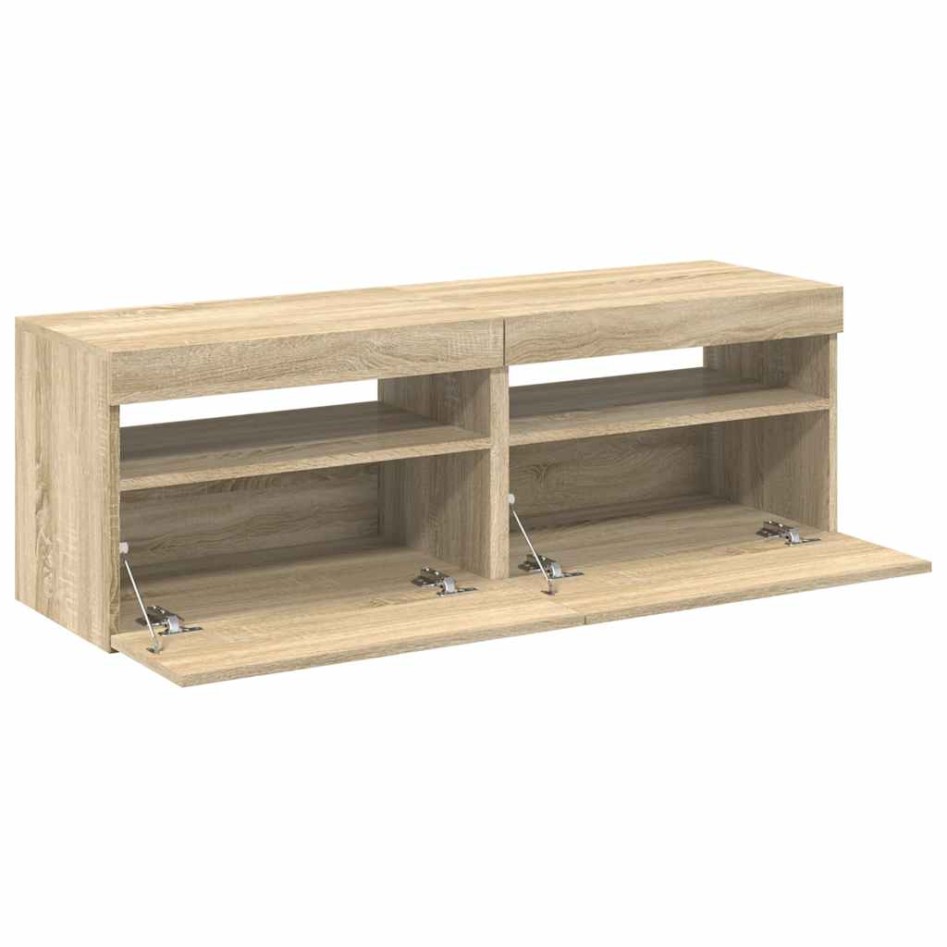 Muebles para TV con luces LED 2 uds roble Sonoma 60x35x40