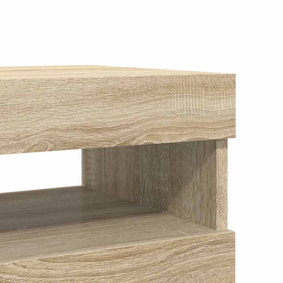 Muebles para TV con luces LED 2 uds roble Sonoma 60x35x40