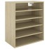 Mueble zapatero de madera contrachapada color roble 60x35x70