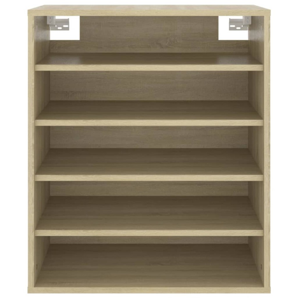 Mueble zapatero de madera contrachapada color roble 60x35x70