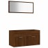 Set de muebles baño 2 pzas madera contrachapada marrón