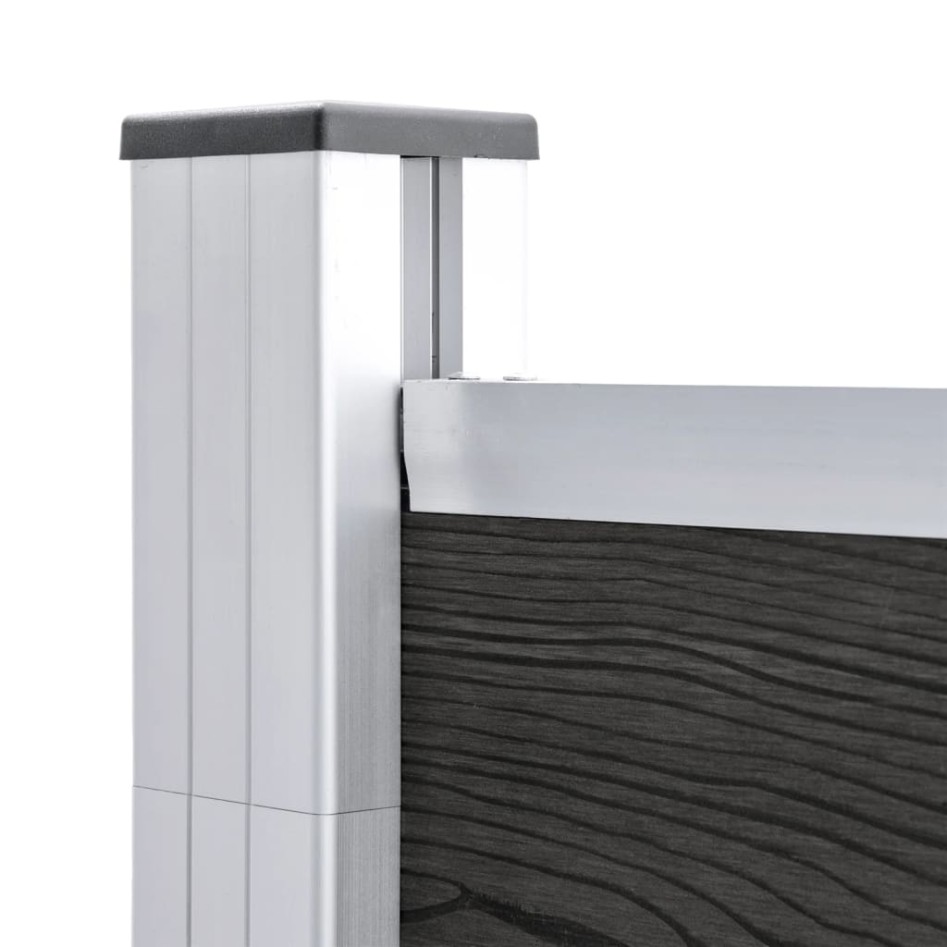 Valla de jardín de WPC gris 175x186