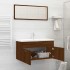 Set de muebles baño 2 pzas madera contrachapada marrón