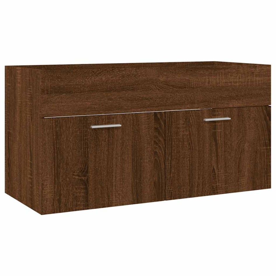 Set de muebles baño 2 pzas madera contrachapada marrón