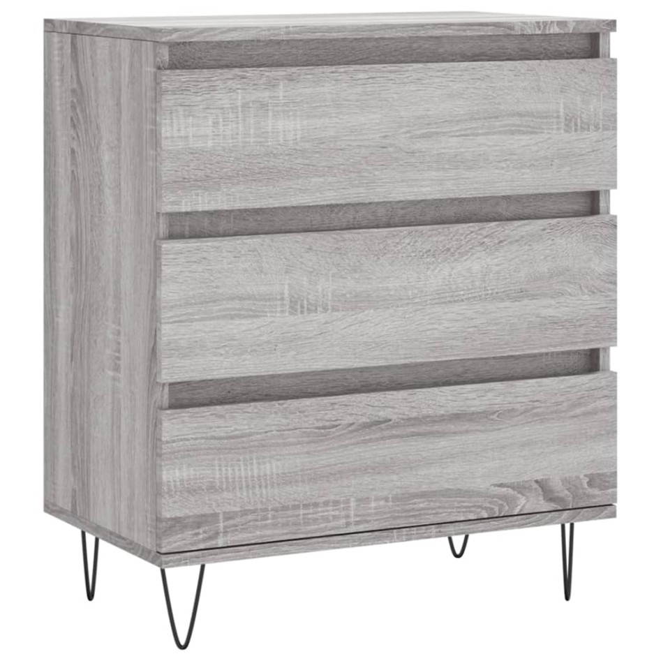 Aparador de madera contrachapada gris Sonoma 60x35x70