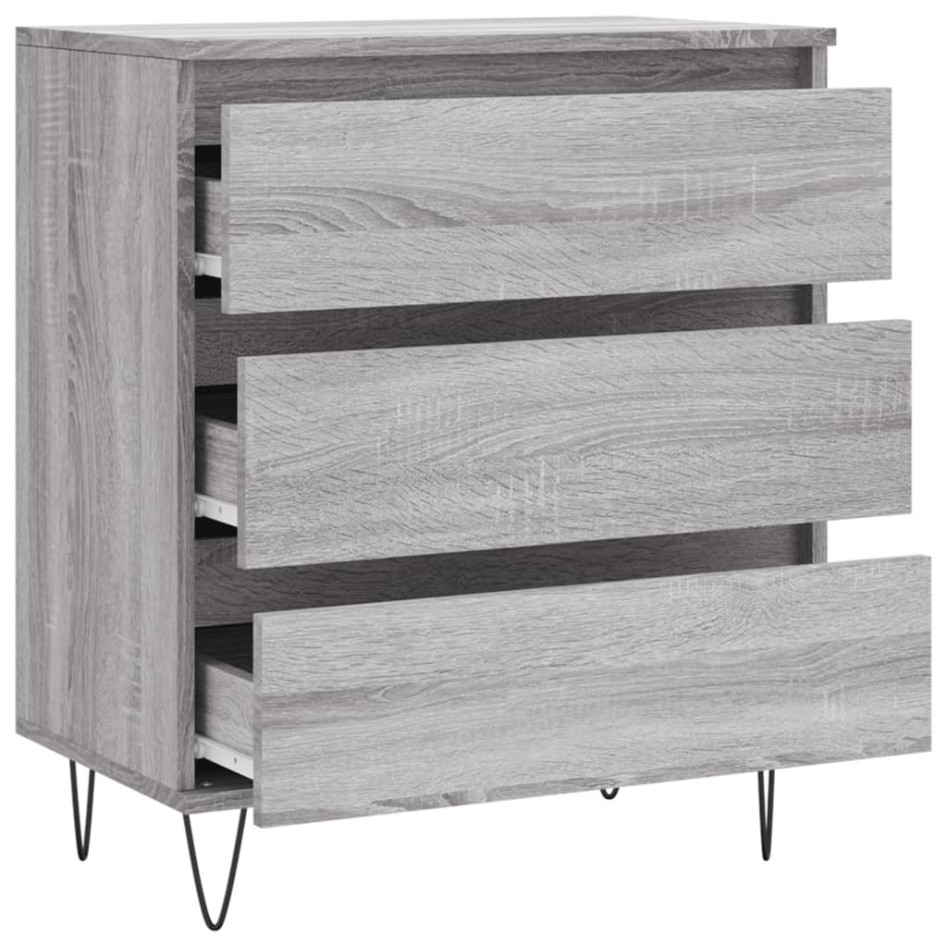 Aparador de madera contrachapada gris Sonoma 60x35x70