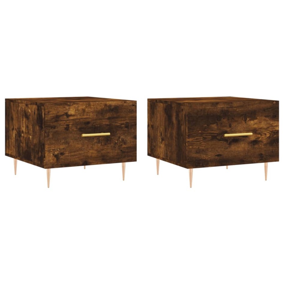 Mesa de centro 2 uds madera ingeniería roble ahumado