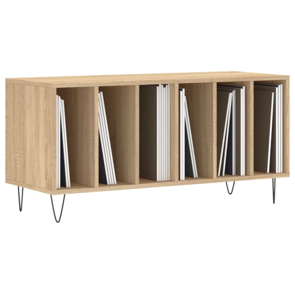 Mueble discos madera contrachapada roble Sonoma 100x38x48