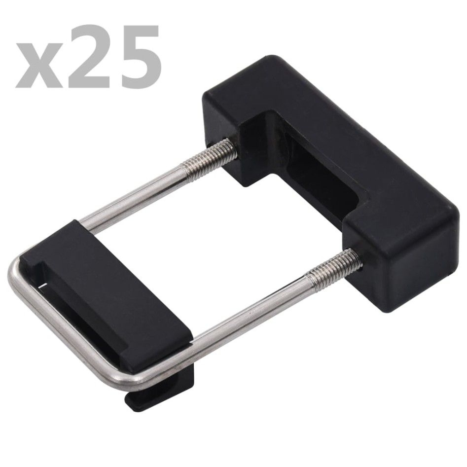Conector en U con plástico para postes de valla 25 sets
