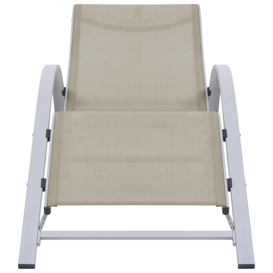 Tumbonas con mesita 2 unidades aluminio color