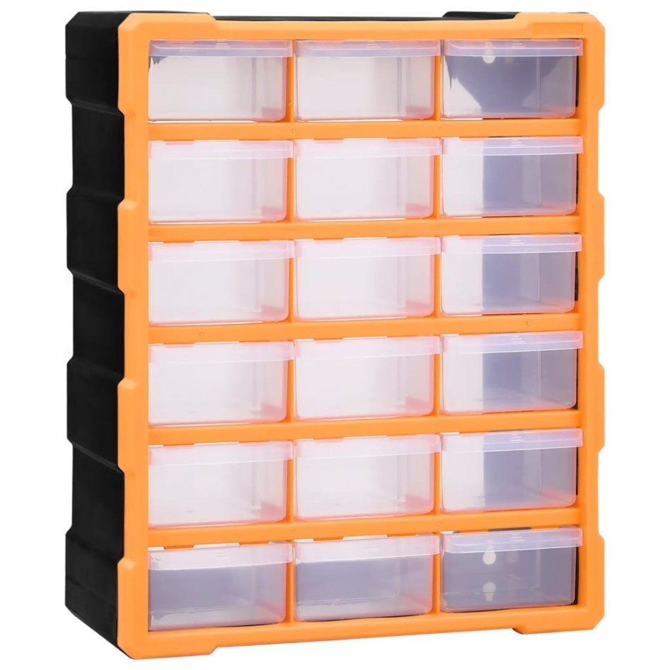Organizador multicajones con 18 cajones intermedios 38x16x47