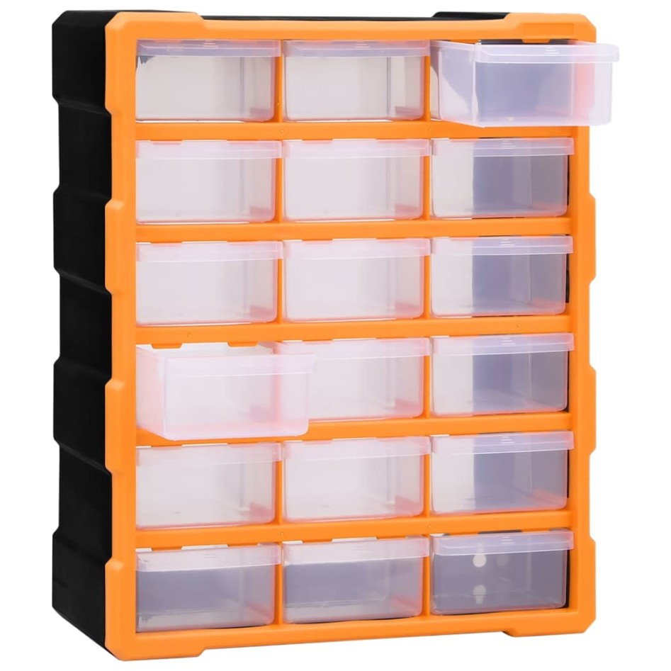 Organizador multicajones con 18 cajones intermedios 38x16x47