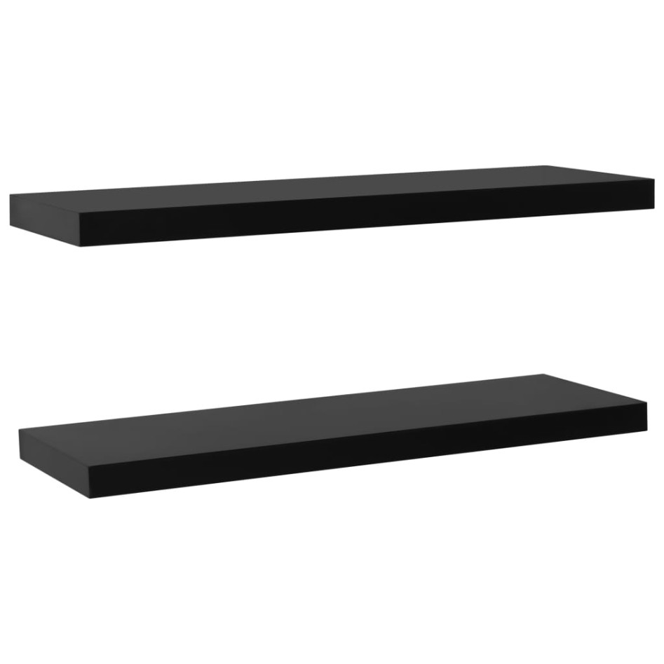 Estantes flotantes de pared 2 unidades negro 120x20x3,8