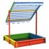 Arenero infantil tejado ajustable madera abeto multicolor