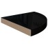 Estantes flotantes esquina 4 uds MDF negro brillo 35x35x3,8