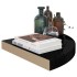 Estantes flotantes esquina 4 uds MDF negro brillo 35x35x3,8