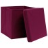 Cajas de almacenaje con tapas 10 uds rojo oscuro 28x28x28