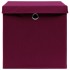 Cajas de almacenaje con tapas 10 uds rojo oscuro 28x28x28