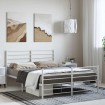 Estructura cama sin colchón con estribo metal blanco 150x200 cm