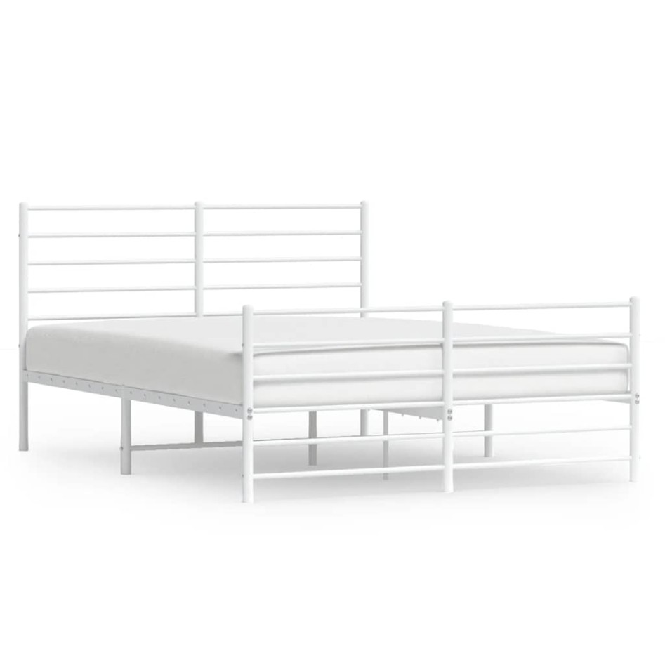 Estructura cama sin colchón con estribo metal blanco 150x200
