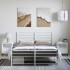 Estructura cama sin colchón con estribo metal blanco 150x200