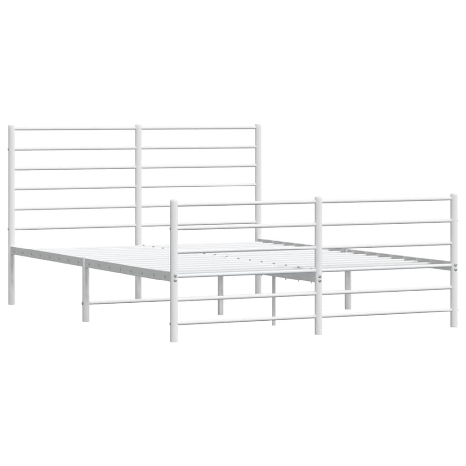 Estructura cama sin colchón con estribo metal blanco 150x200
