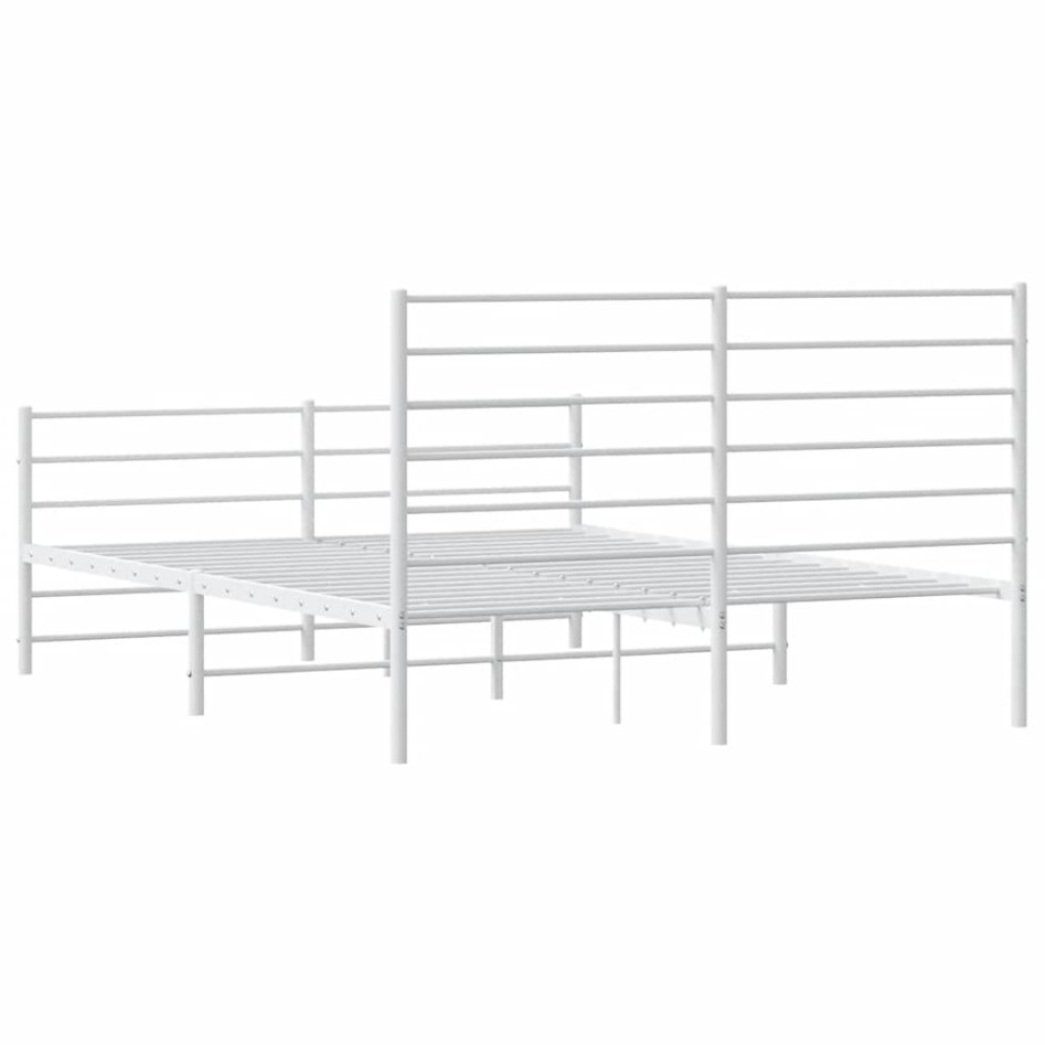 Estructura cama sin colchón con estribo metal blanco 150x200