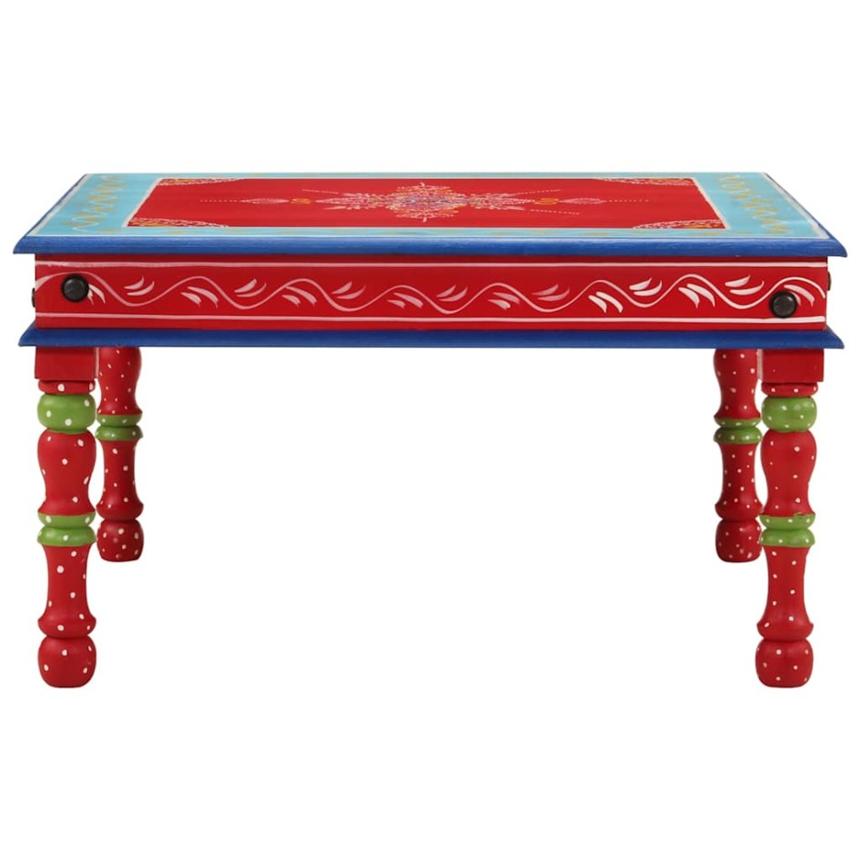 Mesa de centro madera maciza de mango rojo pintada a