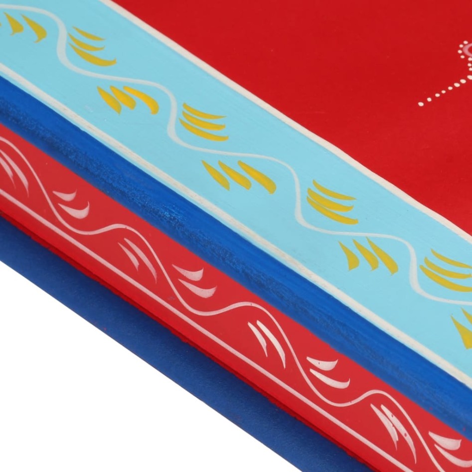 Mesa de centro madera maciza de mango rojo pintada a