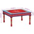 Mesa de centro madera maciza de mango rojo pintada a