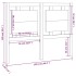 Cabecero de cama madera maciza pino marrón miel 125,5x4x100