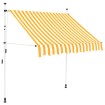 Toldo manual retráctil 150 cm naranja y blanco a rayas