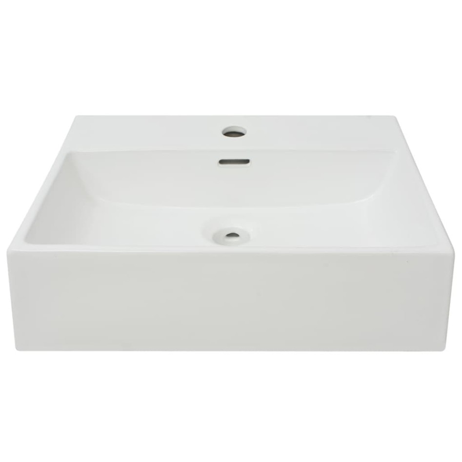 Lavabo con orificio para grifo cerámica blanco 51,5x38,5x15