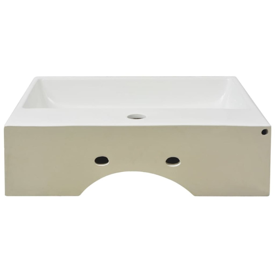 Lavabo con orificio para grifo cerámica blanco 51,5x38,5x15