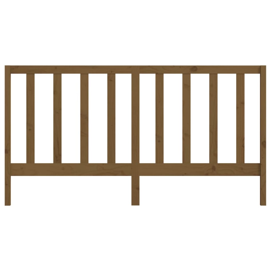 Cabecero de cama madera maciza de pino marrón miel 206x4x100