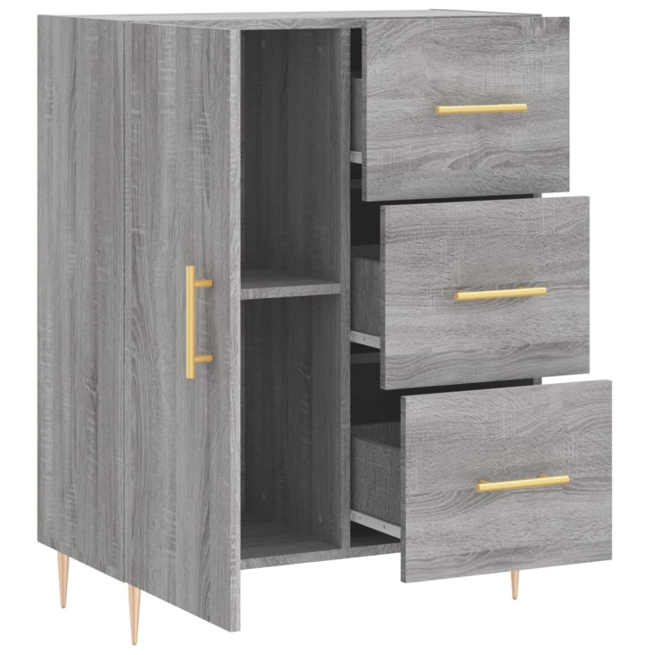 Aparador de madera de ingeniería gris Sonoma 69,5x34x90