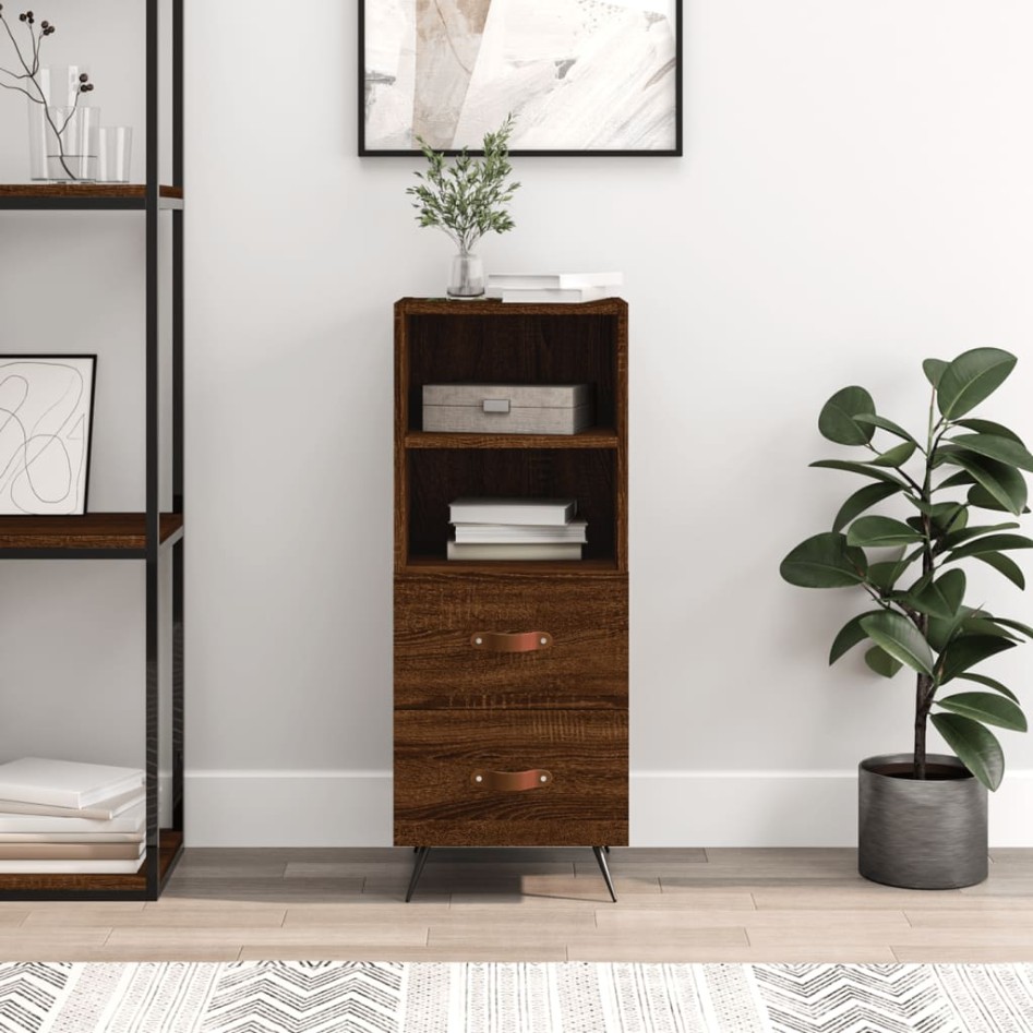 Aparador madera de ingeniería marrón roble 34,5x34x90