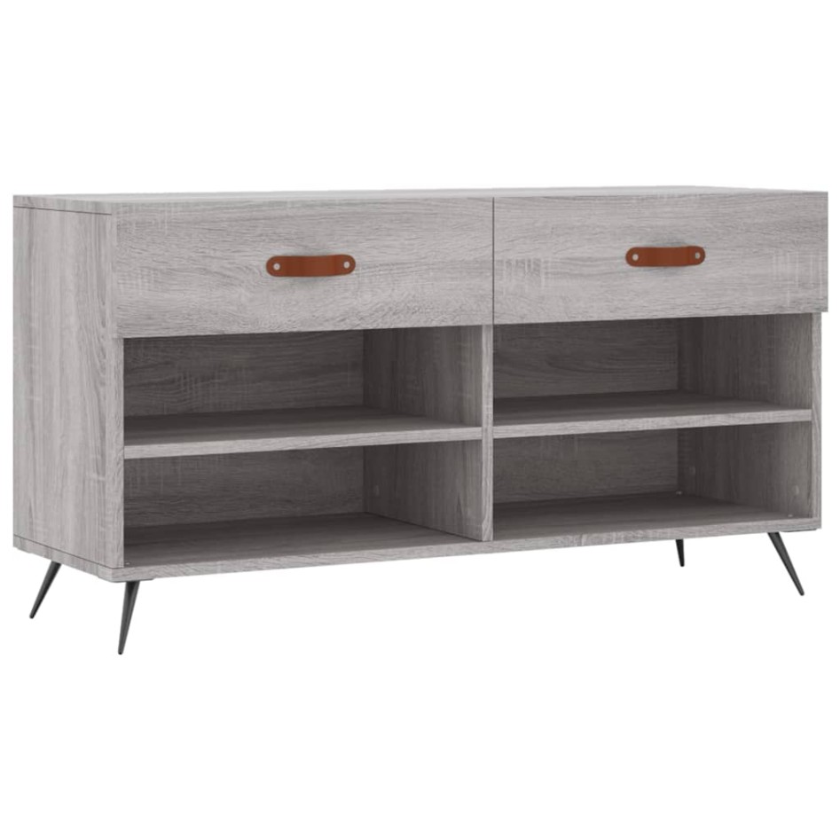 Banco zapatero madera de ingeniería gris Sonoma 102x35x55