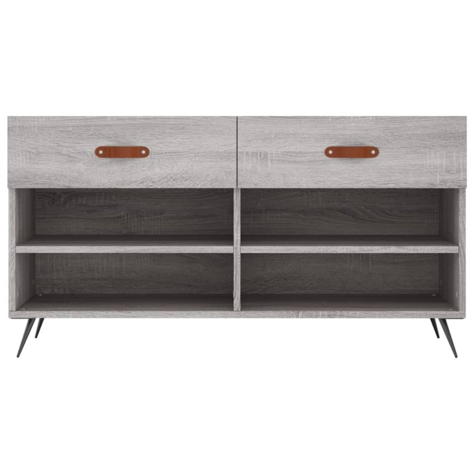 Banco zapatero madera de ingeniería gris Sonoma 102x35x55