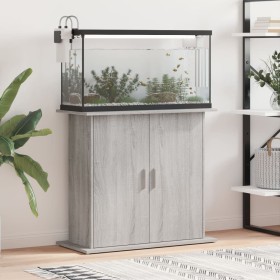 Soporte para acuario madera ingeniería gris Sonoma 81x36x73