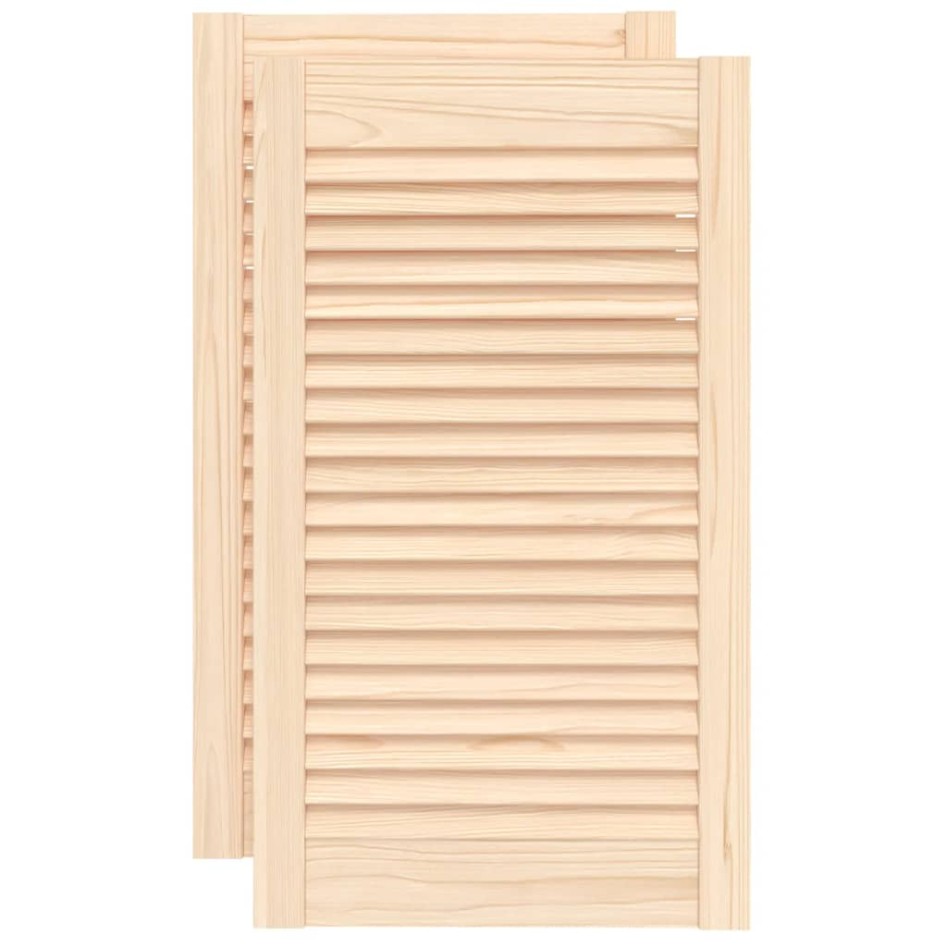 Puertas de armario de lamas 2 uds madera de pino 69x39,4