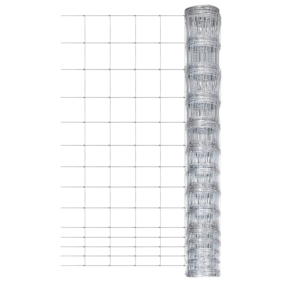 Valla de jardín de acero galvanizado plateado 50 m 150