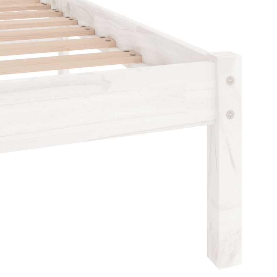 Estructura de cama sin colchón madera maciza blanco 140x200