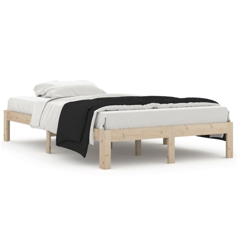 Estructura de cama sin colchón madera de pino maciza 120x200